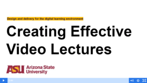 creating effective video lectures