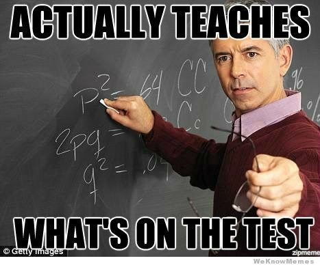 image of a man writing on a chalk board with words "actually teaches what