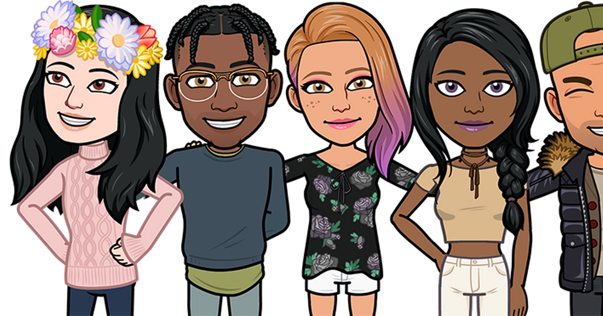 Image of many bitmoji characters together