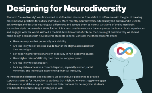 Designing for neurodivergent users and users with disabilities is